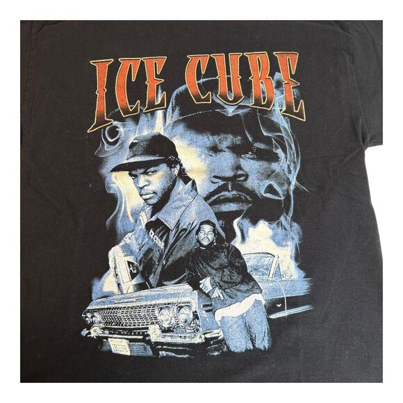 Mens Ice Cube Black Graphic Collage Style T Shirt Size Large - Picture 2 of 3